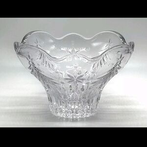 Mikasa Crystal Christmas Night Footed Candy Dish Bowl